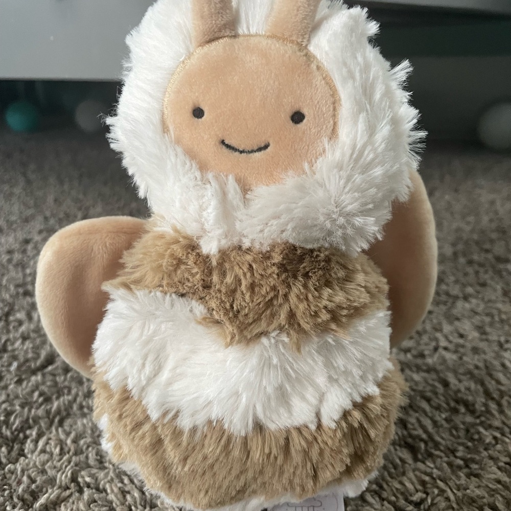 Adorable Cream and Brown Stuffed Bee Toy